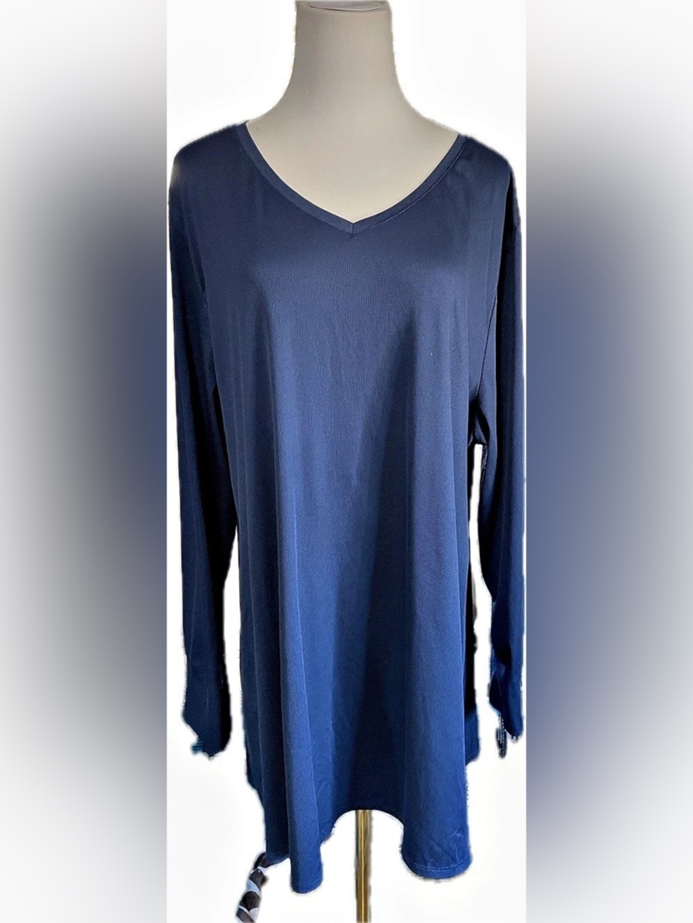LuLaRoe Blue Long Sleeve Tunic Size 2XL